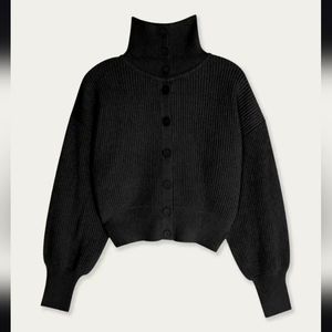 Oak + Fort High-Neck Button-Up Sweater